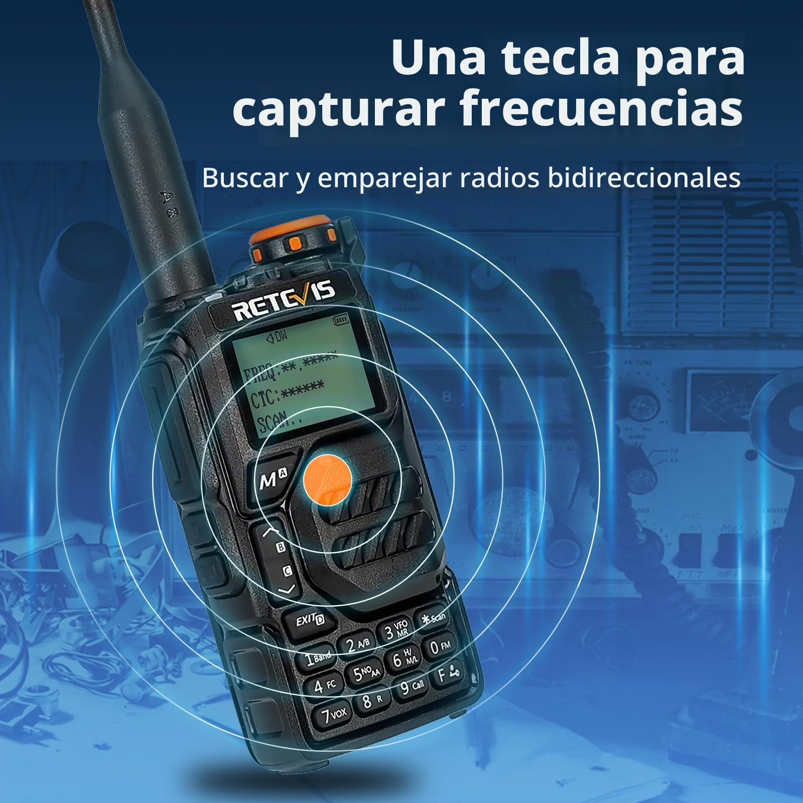 Retevis RA79 Ham Radios, Radio de Doble Banda con Micrófono Sensible | Recepción de Banda Aire, Captura de Canal, Radio de 2 Vías para Caza, Viajes, Walkie Talkie Largo Alcance