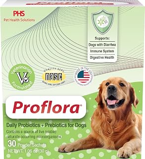Probiotics for Dogs-Complete Gut Health & Immune Support. Easy to Use Digestive Multi-Strain Probiotics. Easier Diet Transitions, Healthier Skin & Coat & Helps Treat Diarrhea. 30 Packets.