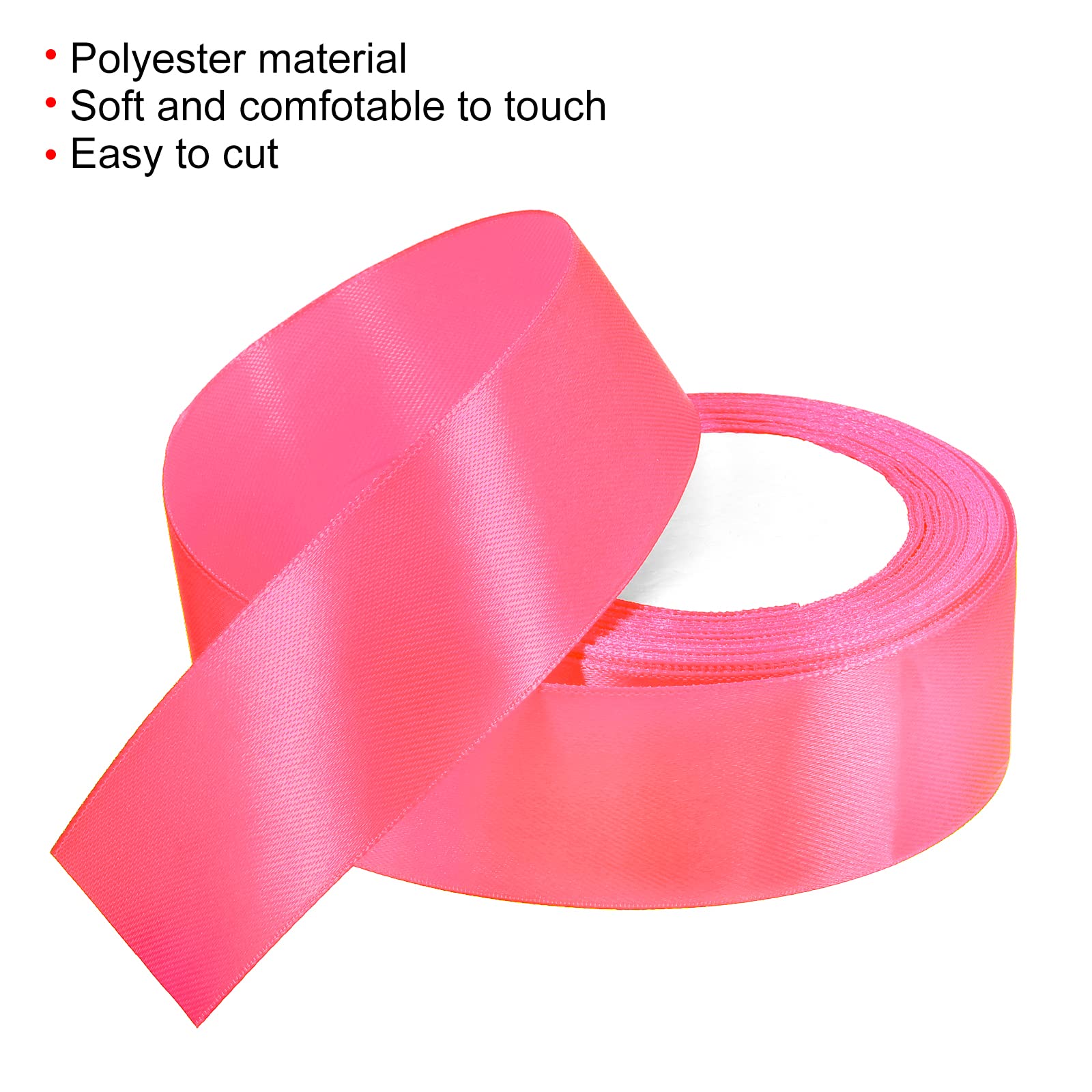 PATIKIL 1.5 Inch Wide 24 Yards Satin Ribbon, Single Side Solid Crafts Roll for Party Home DIY Wrapping Decoration Peach Pink - Image 3