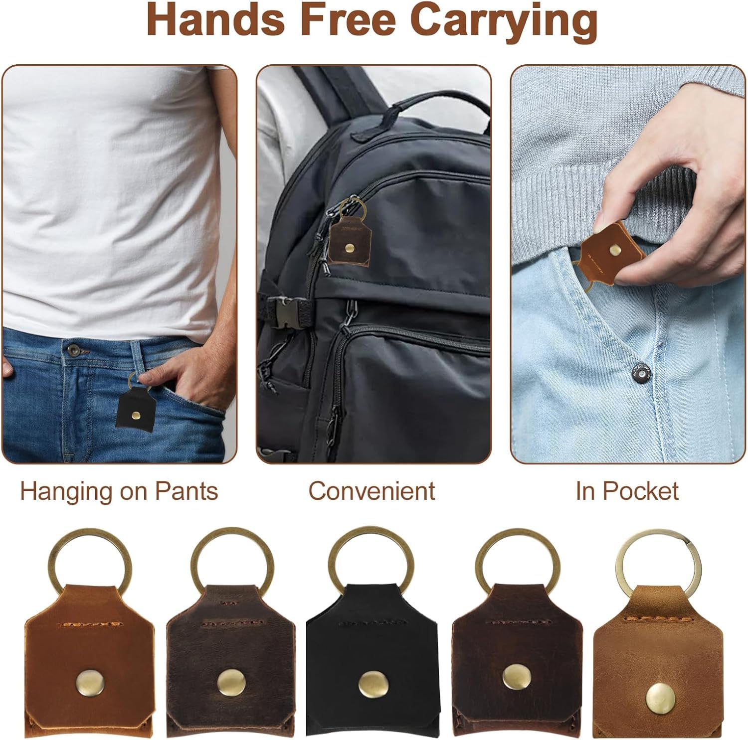 Jack&Chris SD-Kartenhalter aus echtem Leder, Schlüsselanhänger, Anti-Schock, Anti-Staub-SD-Karten-Hülle, tragbares Kamerazubehör für SD CF CFexpress Micro SD Nano SIM und Micro-SIM-Karten, Gelbbraun