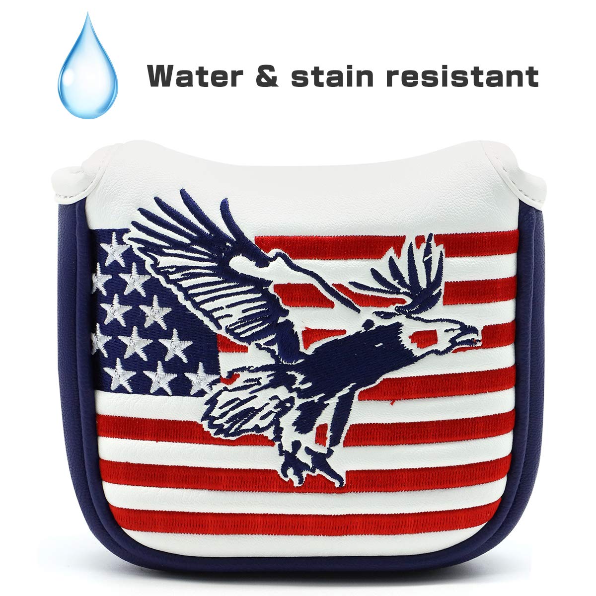 Funda para putter de golf de Estados Unidos con cierre magnético, fundas de cuero para palos de golf para la mayoría de marcas