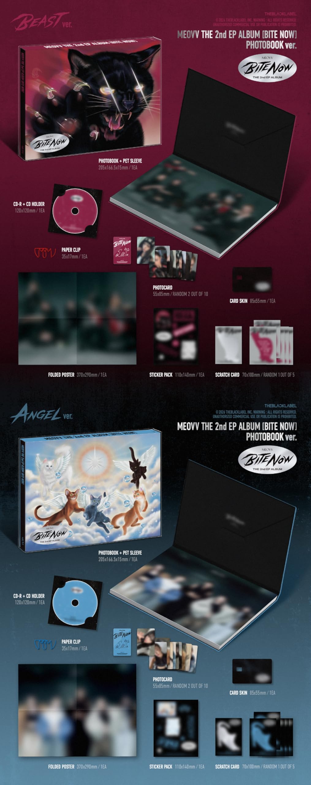 (Zestaw 2 wersji: 1 fotoksiążka + 1MEOVV) MEOVV BITE NOW 2. album EP ze śledzeniem MEOW