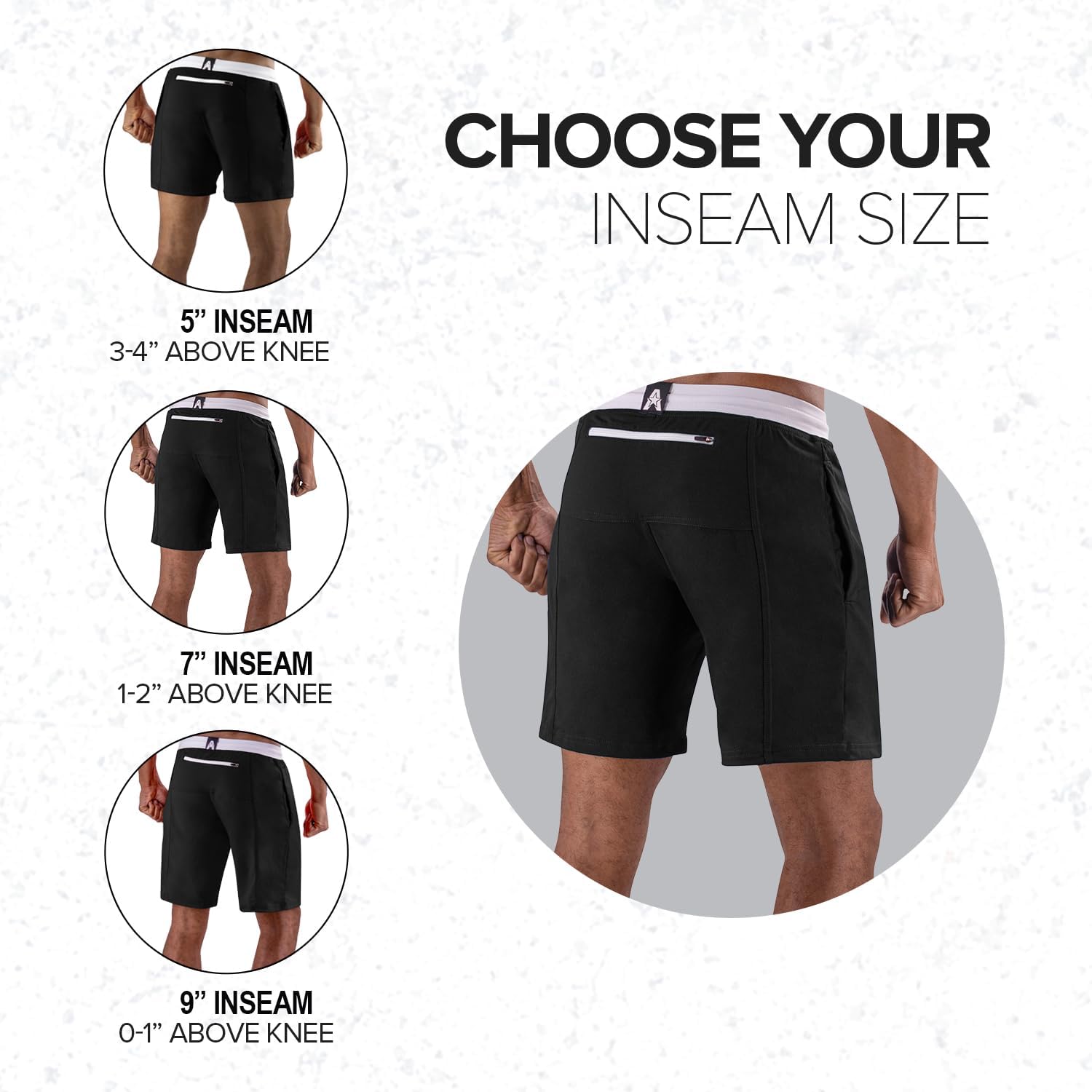 Anthem Athletics Evolflex Mens Workout Shorts - 5", 7", & 9" Inseam w/Zippered Pocket - for Cross Training, Gym Short & Yoga - Image 4