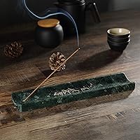Koville Green Marble Incense Holder - Natural Stone Ash Catcher for Sticks, Meditation Yoga Spa Burner & Elegant Home Decor