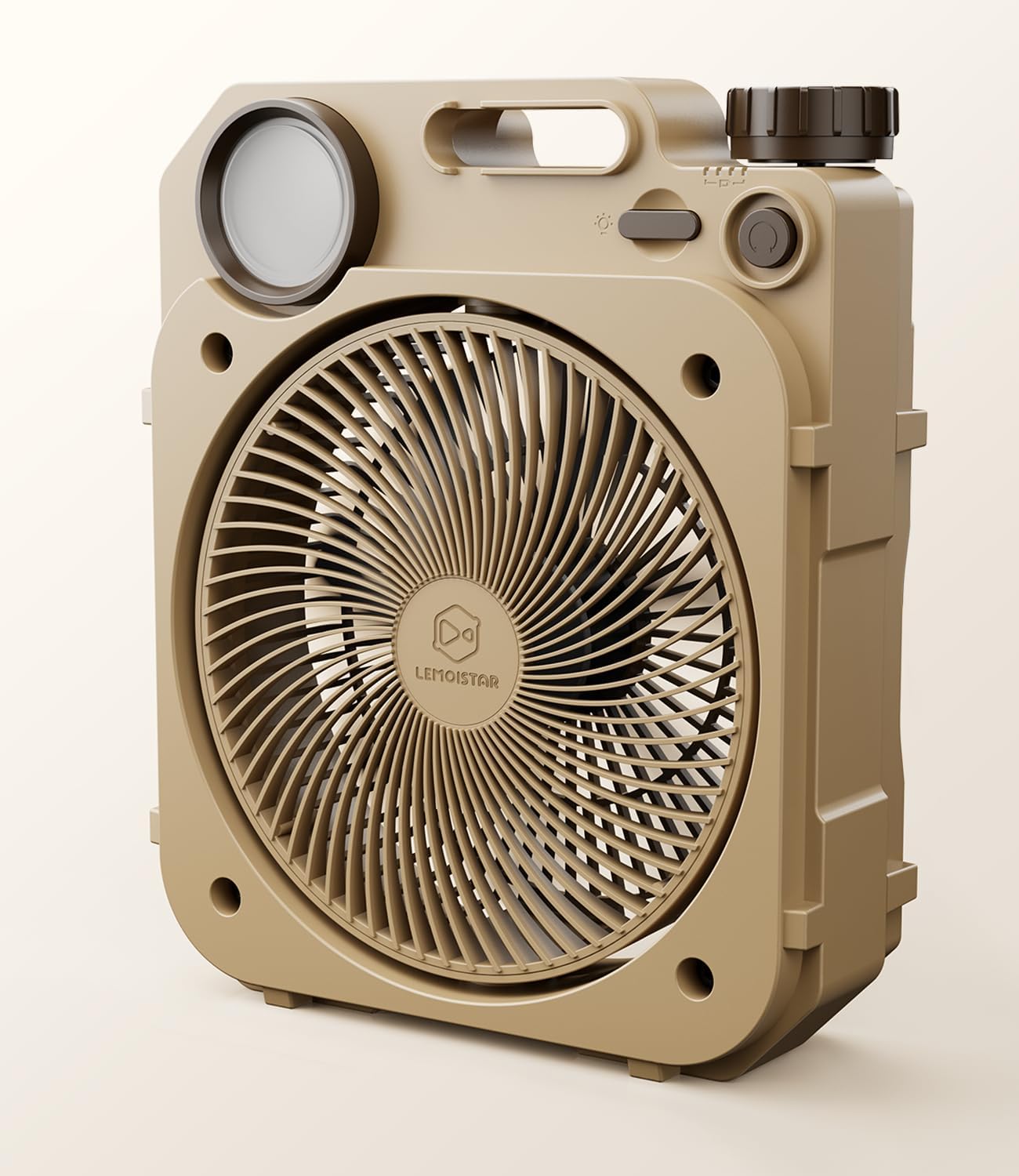 LEMOISTAR Camping Fan with LED Lantern, 10000mAh 8 Inch Rechargeable Portable Desk Fan-90°Oscillating, Stepless Speed, Quiet Battery Operated USB Fan for Picnic, Fishing,Travel, BBQ