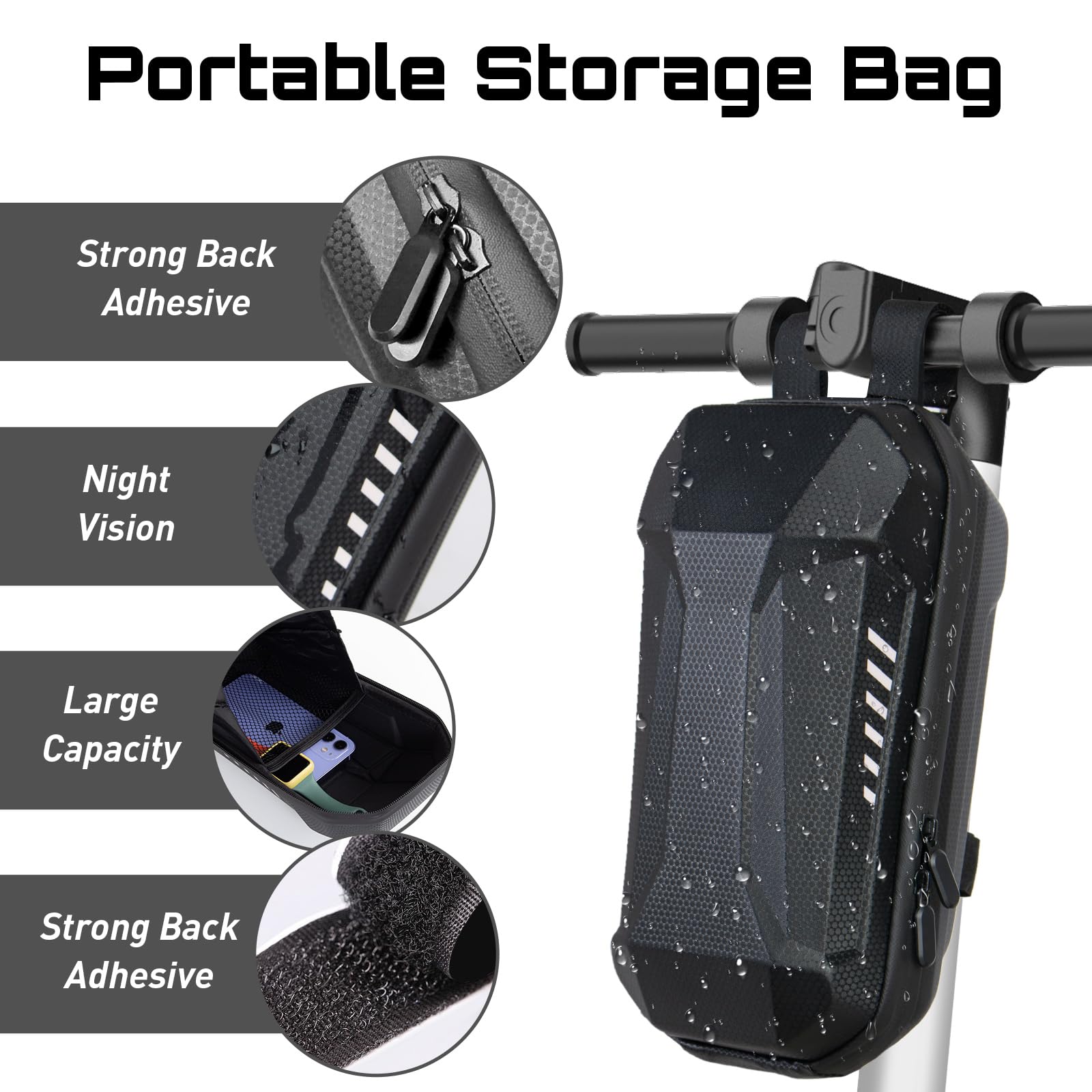 Todeco Antifurto per Monopattino Elettrico, Catena da 8mm | con Serratura a Combinazione Borsa di Trasporto Impermeabile, Lucchetto Antiscasso per Elettrico, Bici Elettrica e Moto