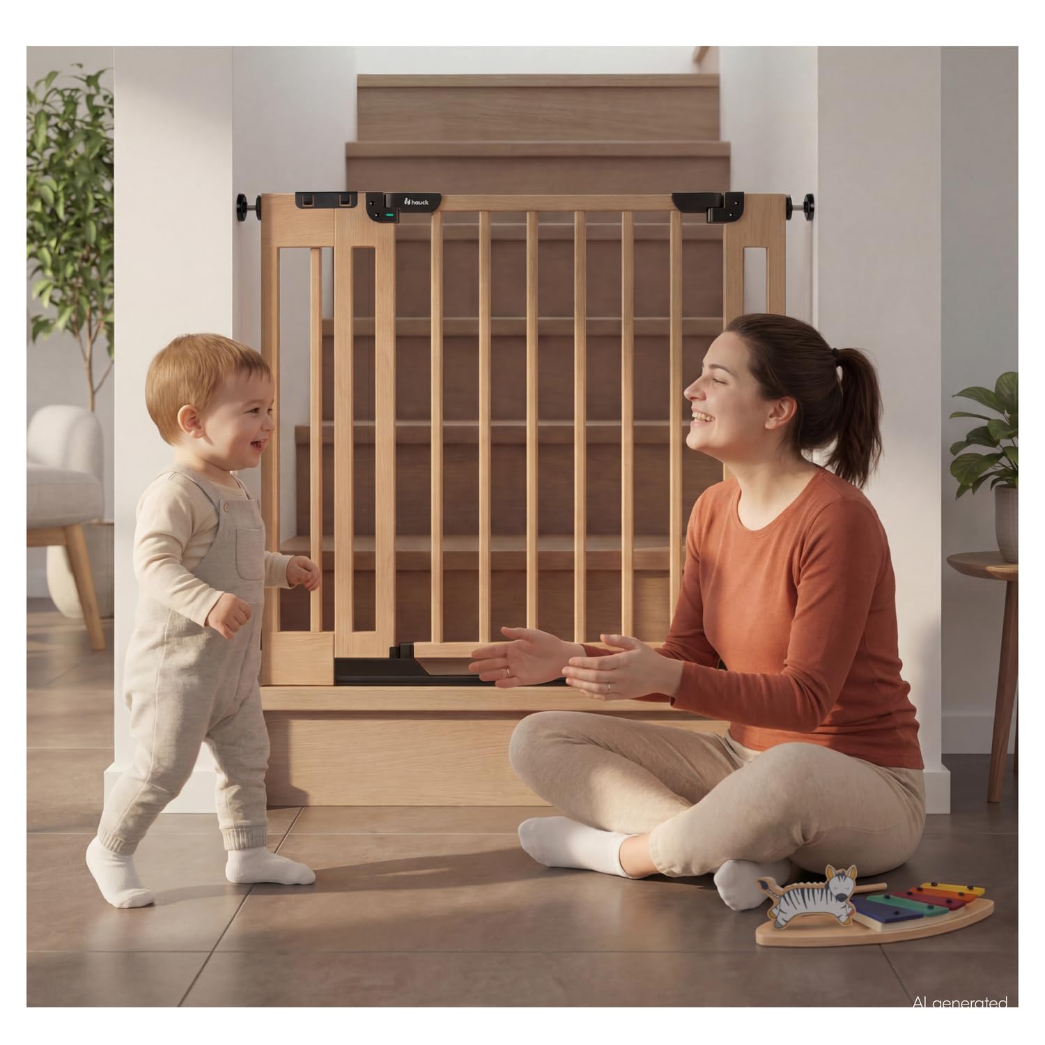 hauck Estensione da 15 cm Compatibile Cancelletto di Sicurezza Clear Step Easyclose Eco, Legno di Faggio - Accessorio per Cancellino Bambini e Cani