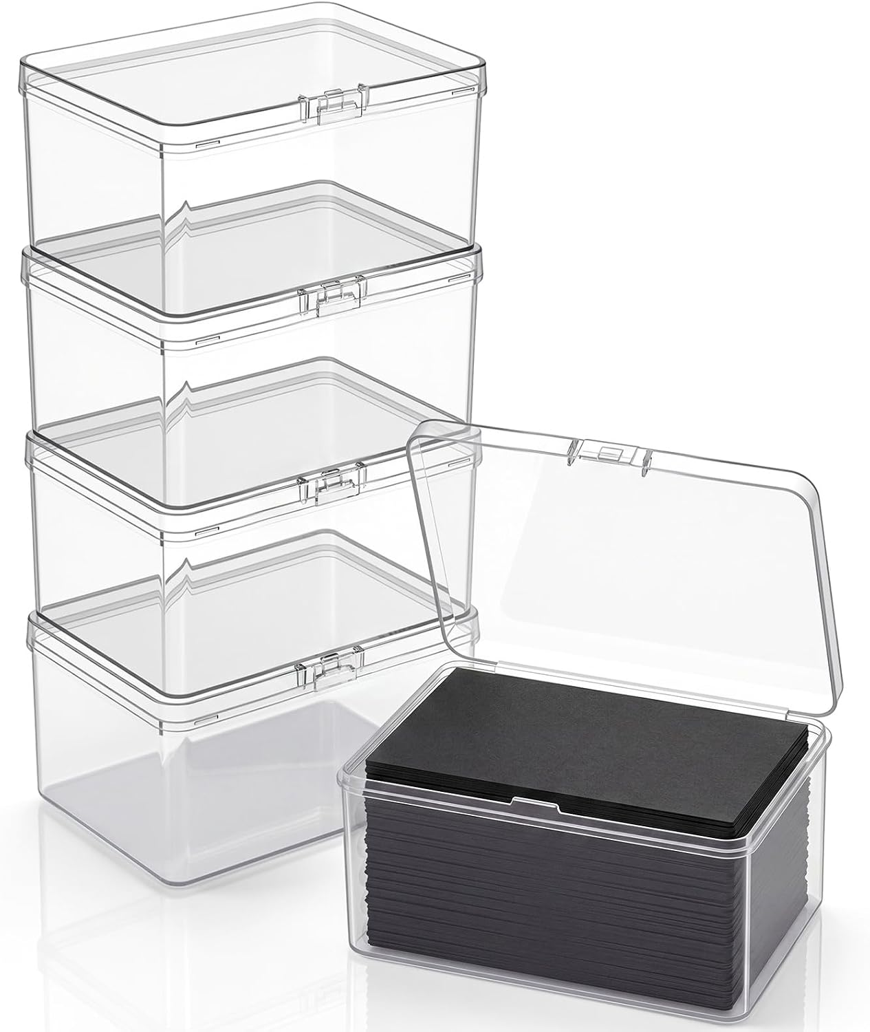 Jetec 6 Pieces Small Clear Plastic Storage Box, 4.3 x 3 x 2.2 Inch