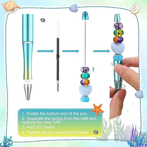 Miniatura 9 de 150 bolígrafos de plástico con cuentas a granel, bolígrafo de cuentas surtidas, bolígrafos de cuentas de tinta negra, regalo para niños,