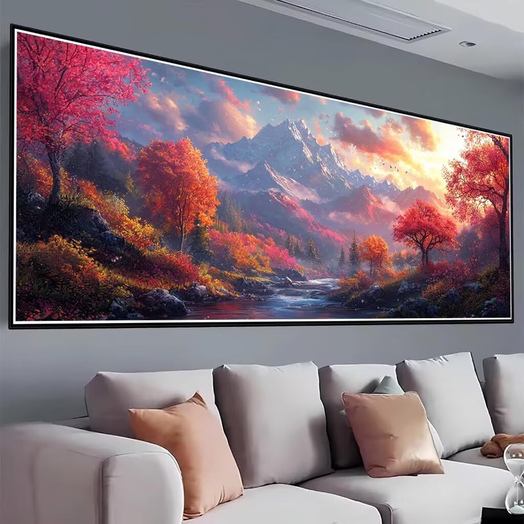5D diamentowe malowanie drzewo kompletny zestaw dla dorosłych, 5D krajobraz diamentowy zestaw do malowania DIY krajobraz diamentowy zestaw do haftu krzyżykowego Rhinestone Embroidery Art do dekoracji