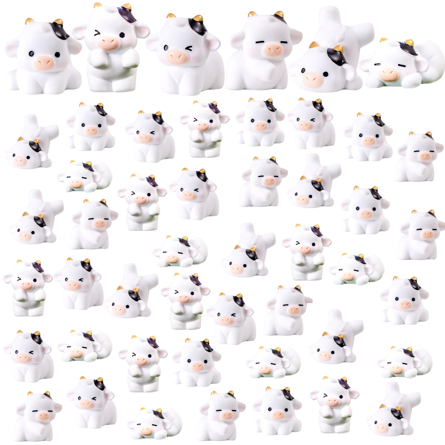 Mini vaches en résine pour micro paysage et décoration de gâteau DIY x48