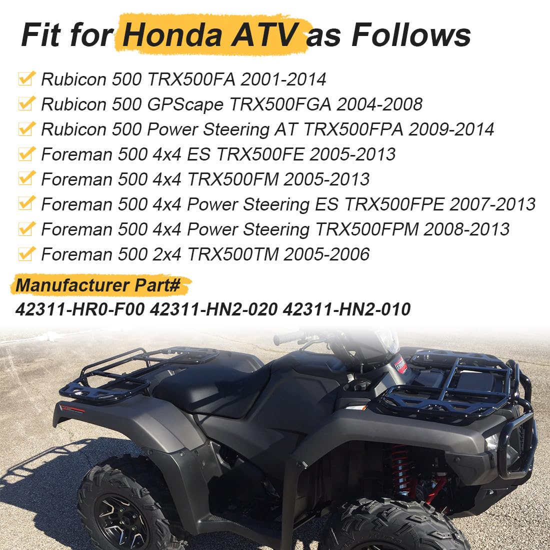 Hinterachswelle passend für Honda Rubicon 500 Foreman 500 2x4 4x4 2001-2014 42311-HR0-F00 42311-HN2-020 42311-HN2-010