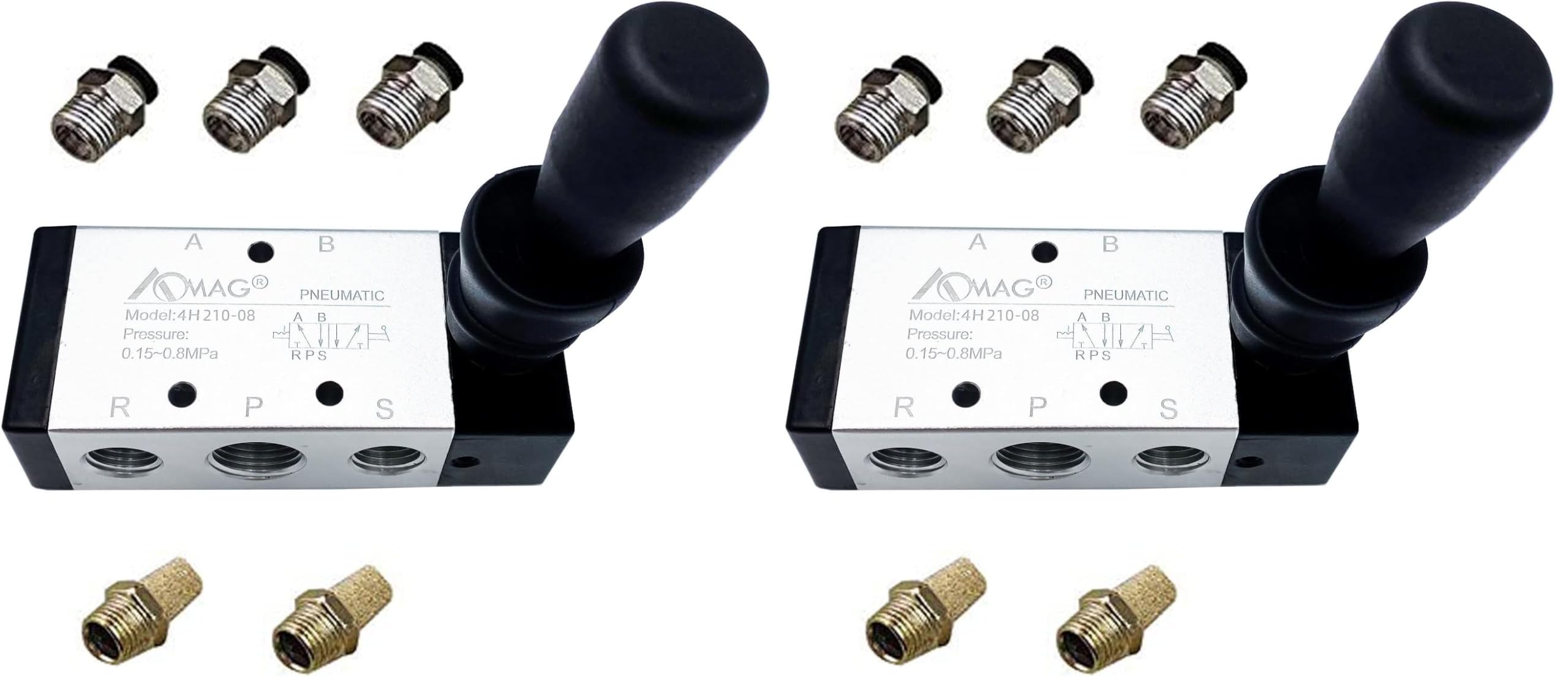 AOMAG Pneumatic 3/8" PT 5 Way 2 Postion Air Hand Lever Operated Valve Pneumatic Solenoid Valve Manual Control Push-Pull 4H310-10 — Amazon image 9