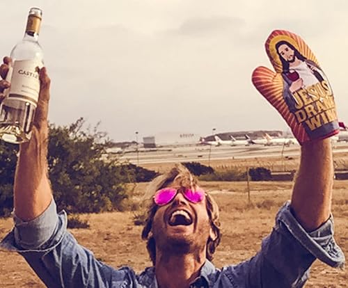 Miniatura 7 de Jesús bebió vino guante de horno divertido religión beber vino amante novedad guante de cocina divertido gráfico ropa de cocina religioso vino