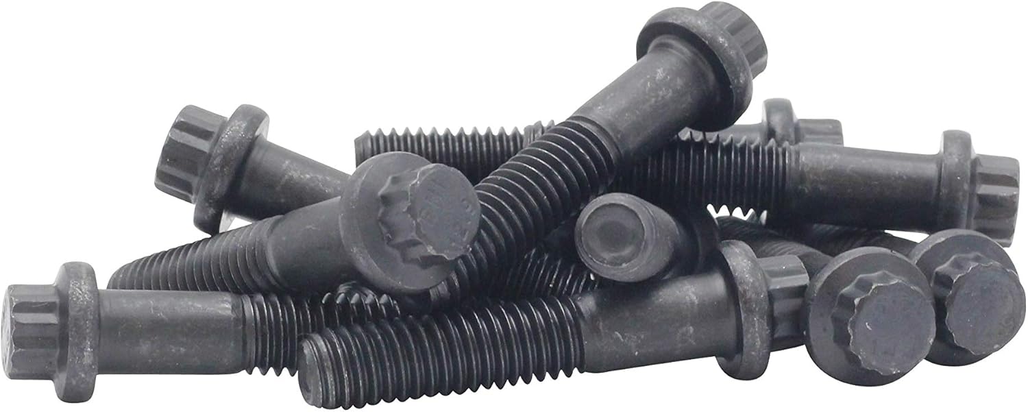 (25pcs) BelMetric M6X20 Metric External 12-Point Hardened 12.9 Flange Bolt, ASME-ANSI B18.2.5M, Black Phosphate, BTP6X20BLK-25