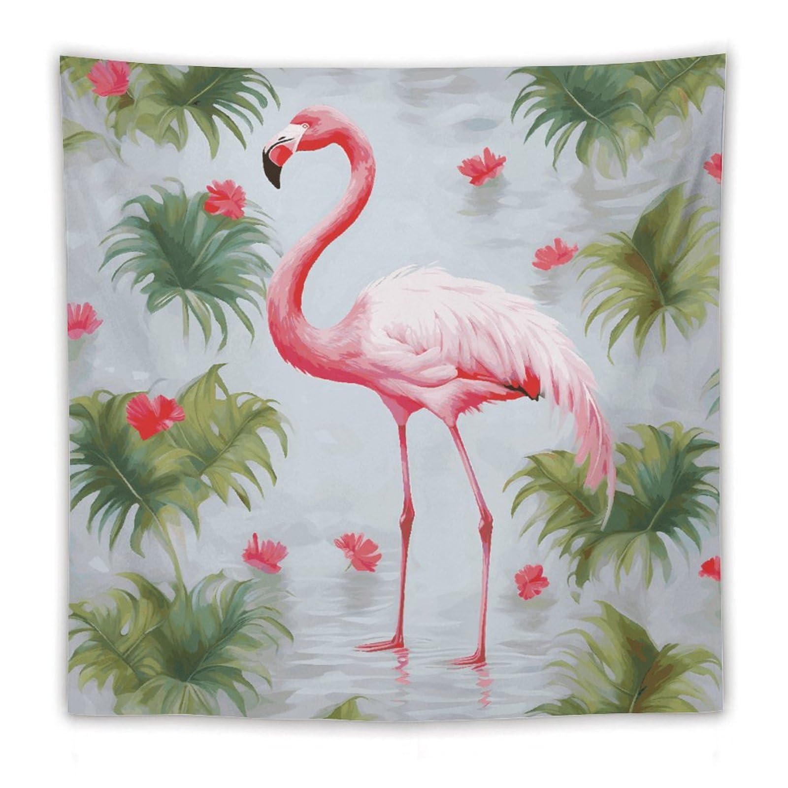 LDGSUPH White Flamingo Tapestry Wall Hanging Decor Anti-fading Aesthetic Wall Tapestries Fashion Wall Blanket Decor Modern Wall Art Tapestry for Bedroom Home Decor 60"x60"