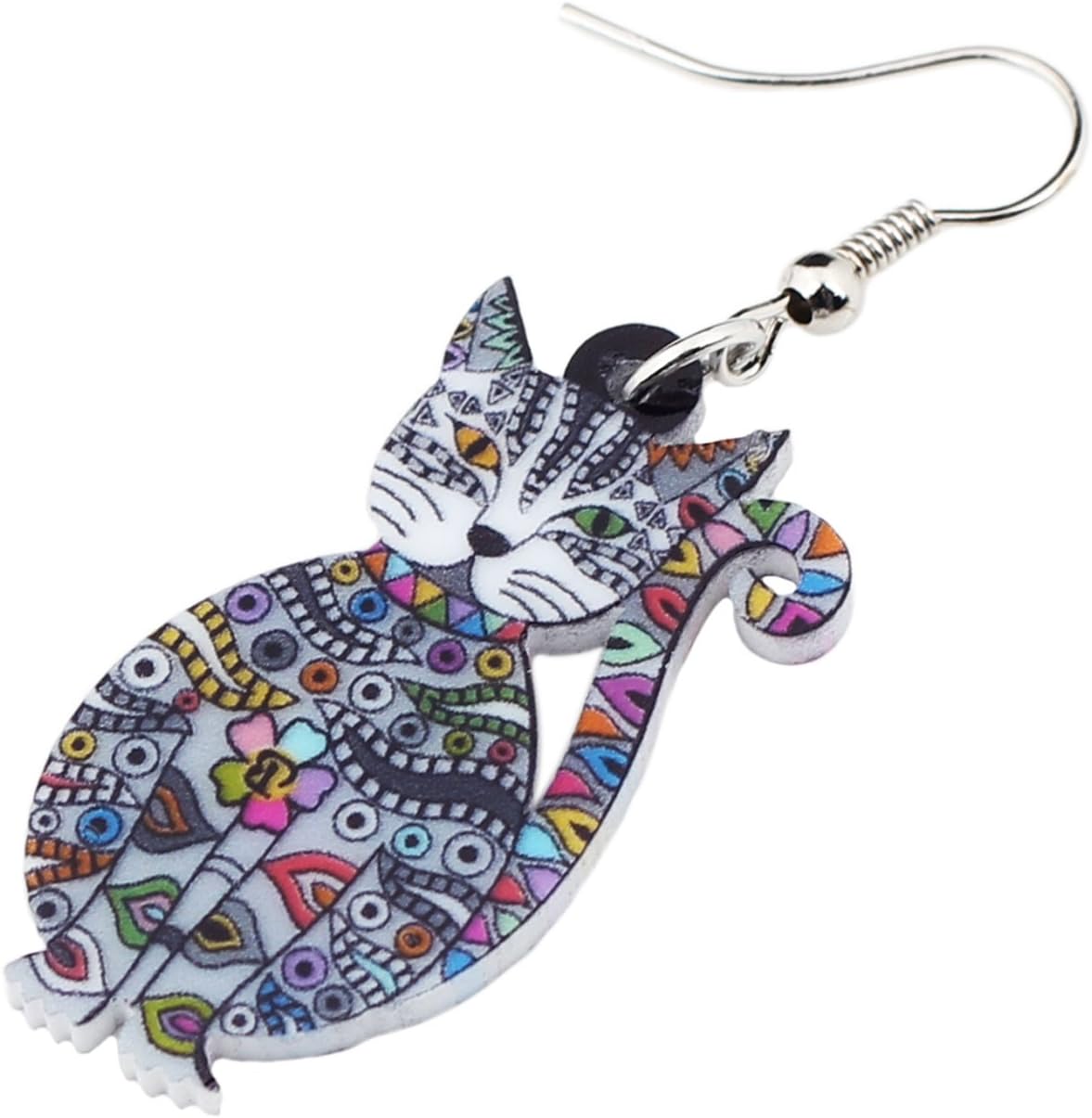 Acrylic Drop Dangle Cat Earrings Pets Novelty Funny Gift For Women By The Bonsny - Image 3