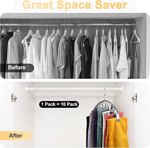 Miniatura 3 de Volnamal Organizador de leggings para armario, perchas de metal para pantalones de yoga, 1 paquete con 10 clips con capacidad para 10 leggings,