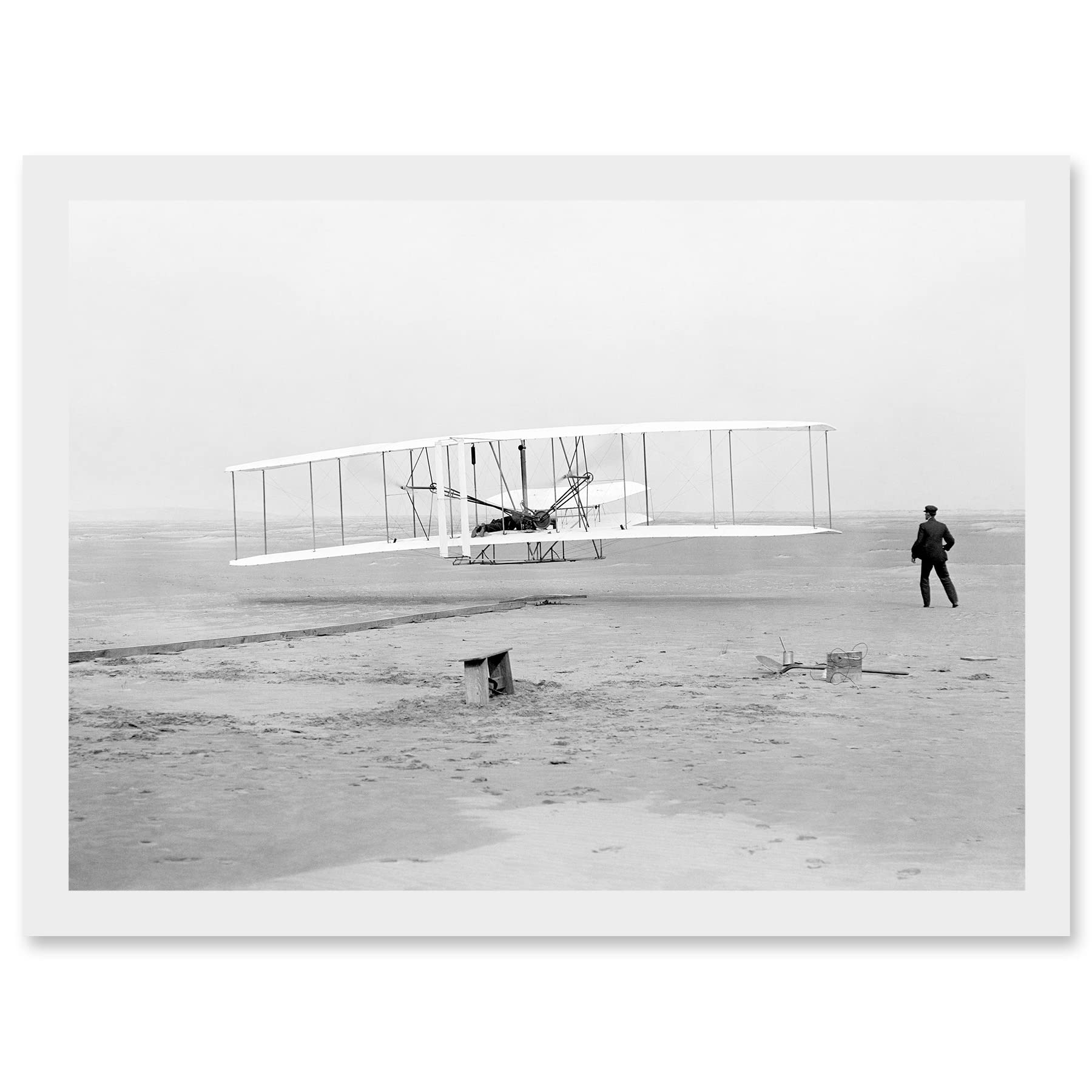 Artery8 Daniels First Flight Wright Brothers 1903 Photo Aviation Artwork Framed Wall Art Print A4