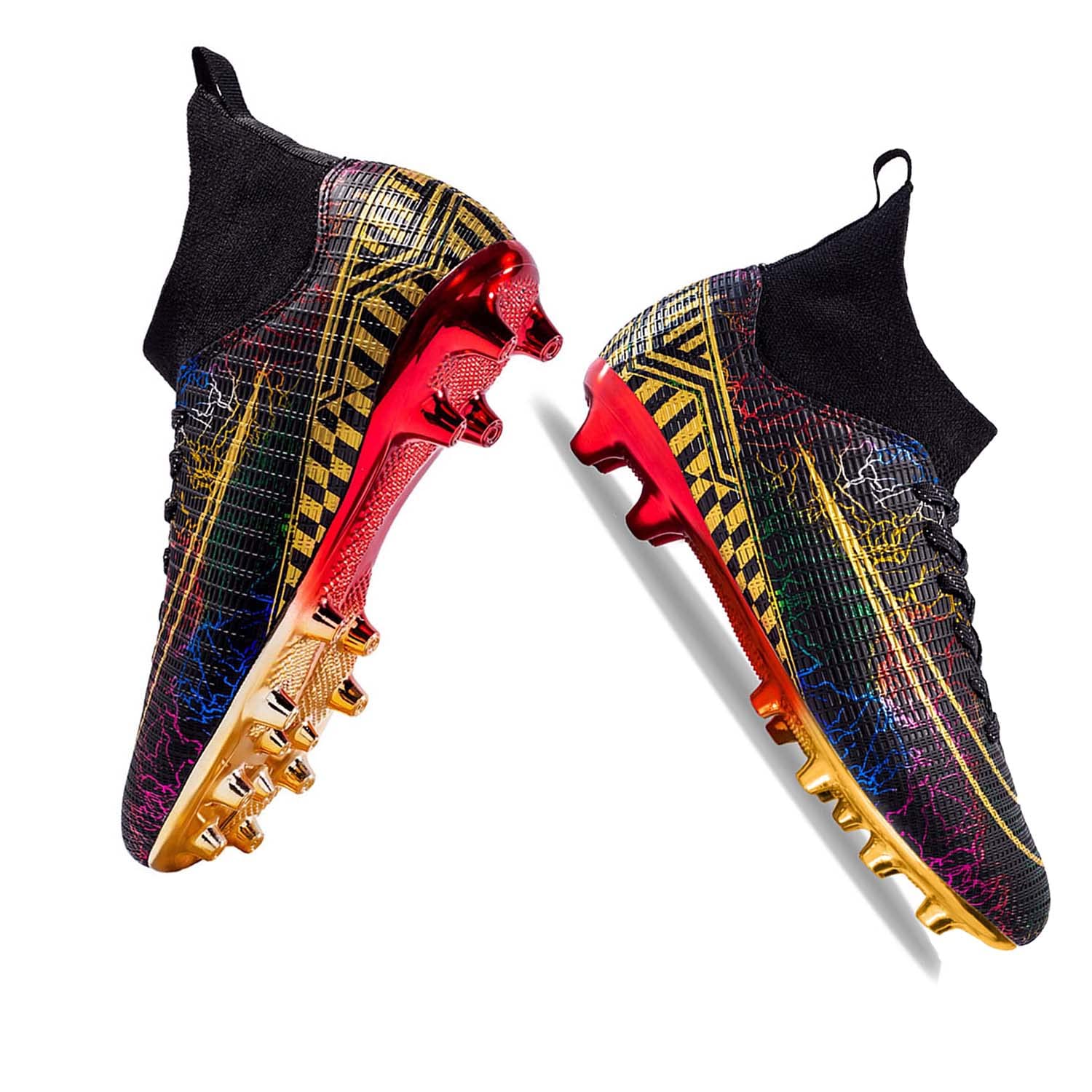 Big Kids Soccer Shoes Unisex Academy Indoor Outdoor Football Turf Durable Rubber Shoes TPU Outsole for Adult Ankle Cleats