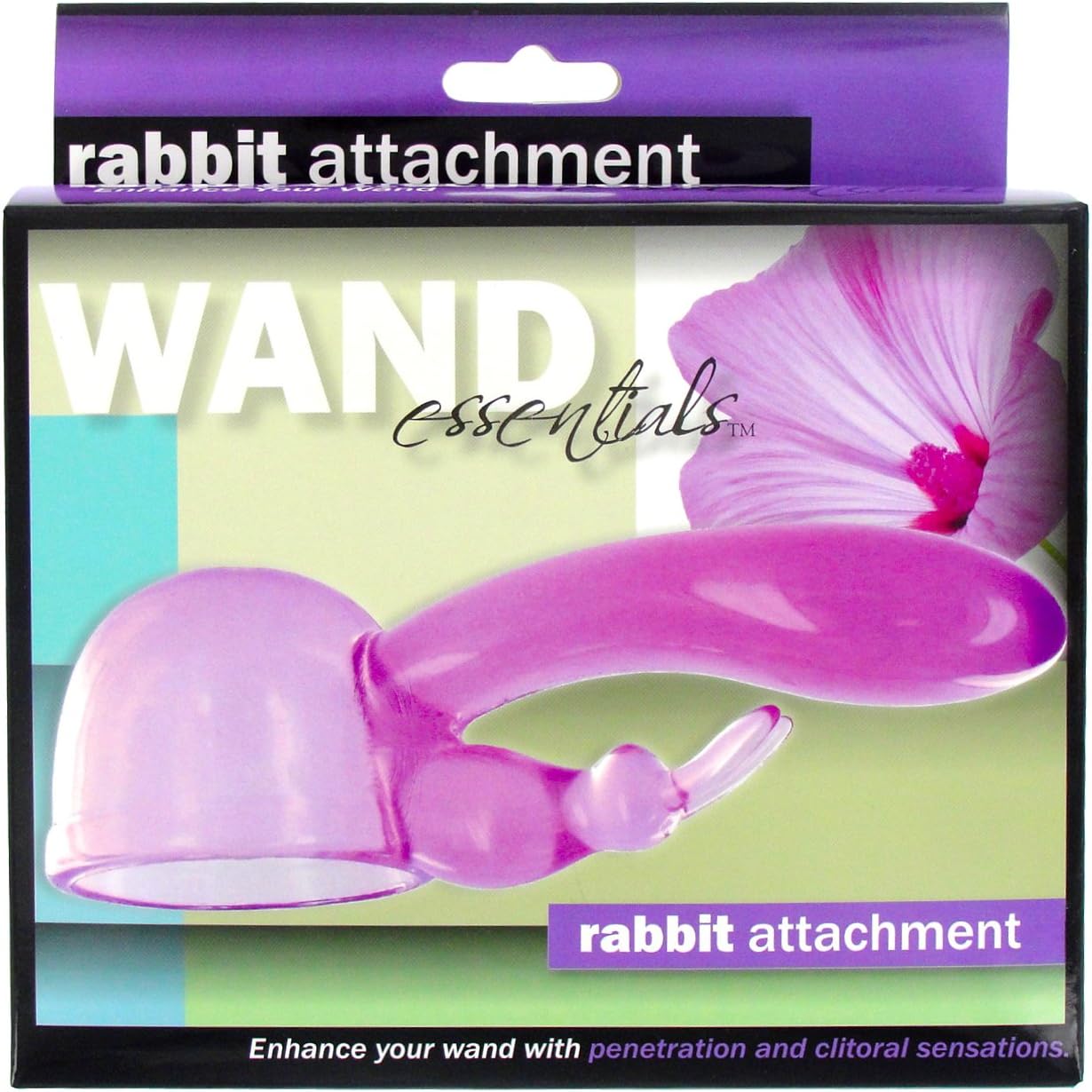 Wand Essentials Trinity Vibes Rabbit Vibrator Wand Attachment for Women, Flexible Design with Insertable Shaft & Clitoral Stimulator, Compatible with Most Standard Wand Massagers, Easy-to-Clean