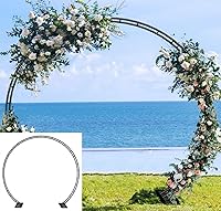 Queension Extra Large Metal Wedding Arch 8.5ft Wide x 7.4ft High - Durable Black Balloon Backdrop, Garden Trellis & Party Stand with Bases