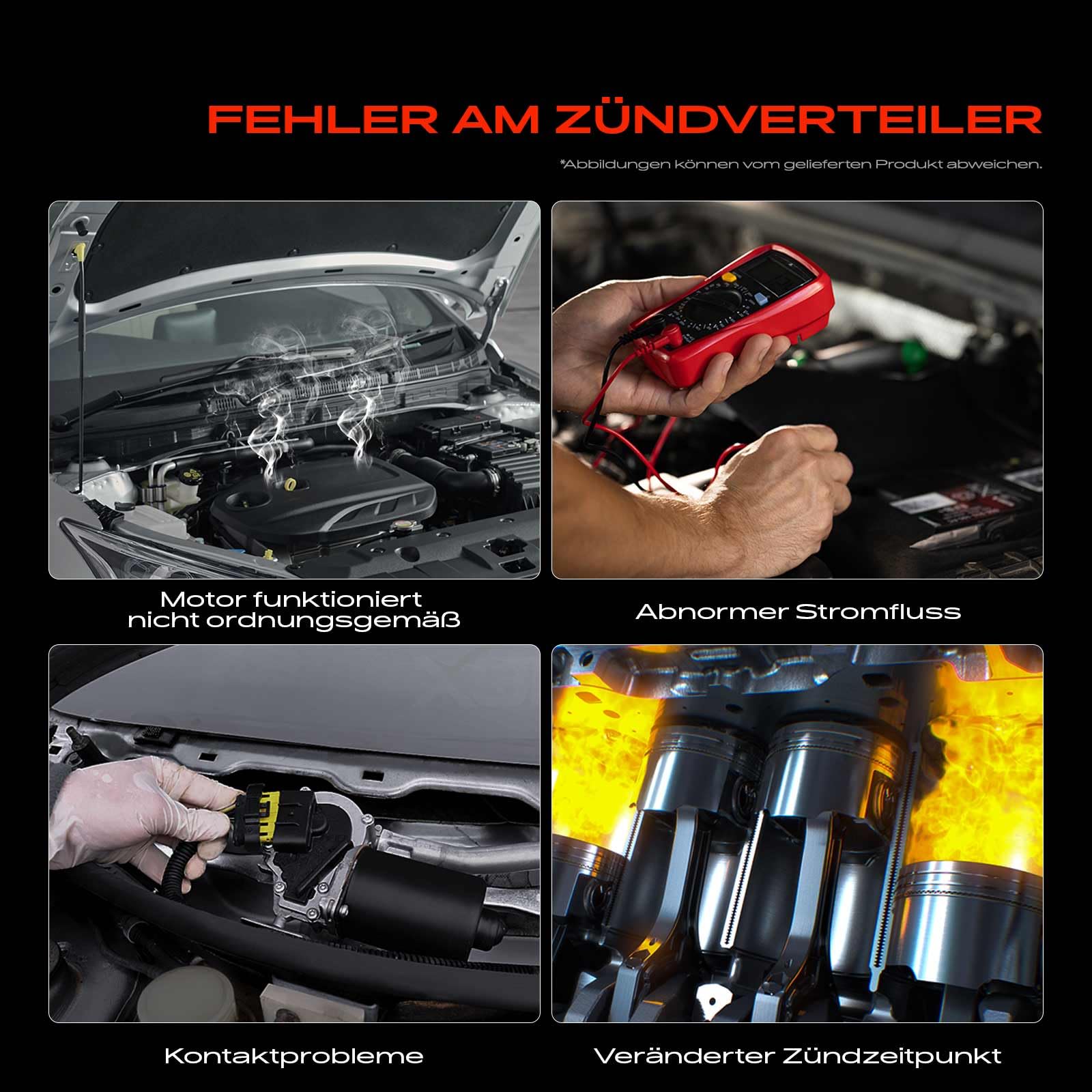 Frankberg Distribuidor de encendido Gasolina Compatible con Kaefer 1.3L Kaefer cabrio 15 1.5L Transporter I Bus 22 24 25 28 1.5L Kaefer cabrio 15 1.6L Transporter II Bus 22 23 24 1.7L 113905205AN