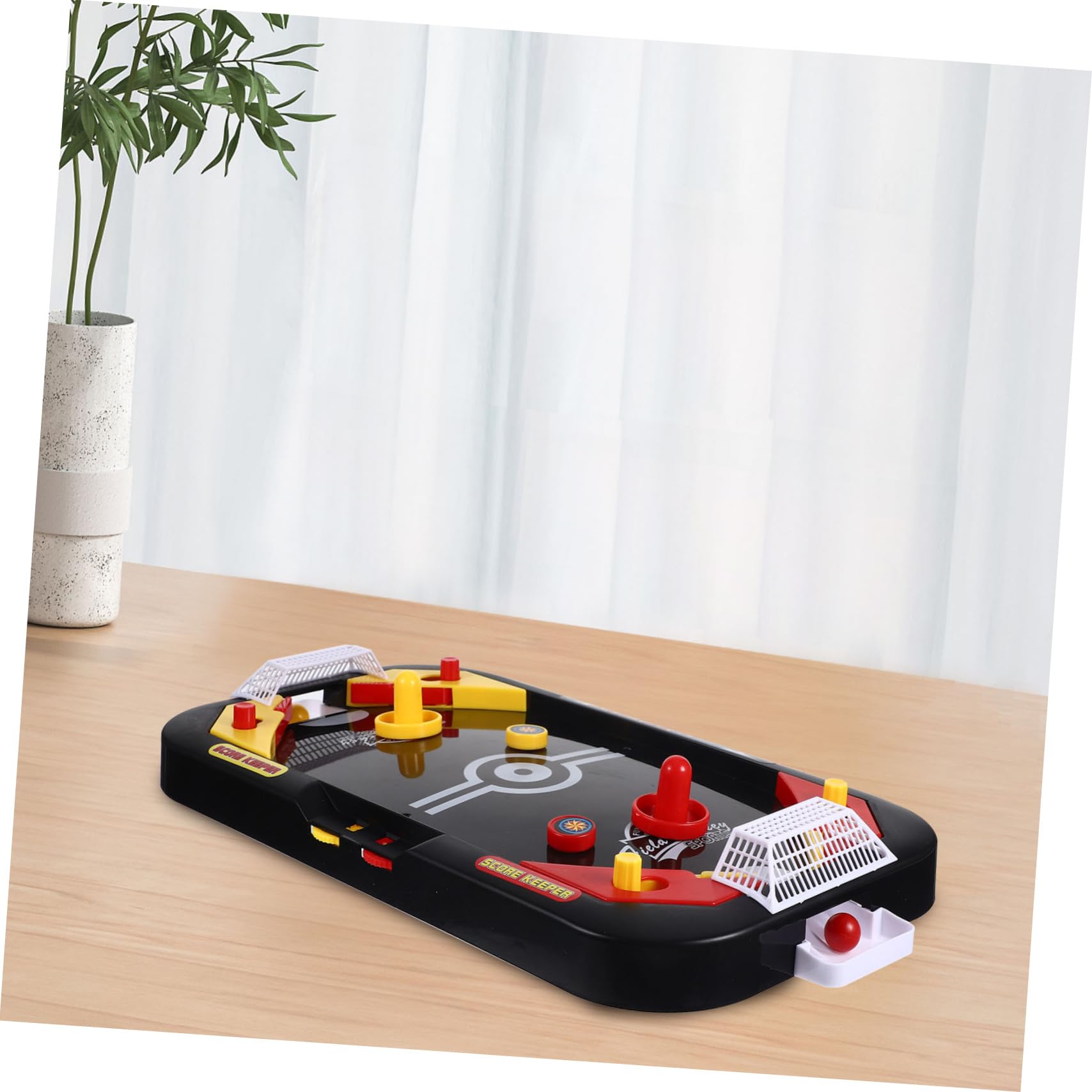 SUPVOX Jeu de Hockey sur Glace de Table Éducatif Mini Compétition 2 Joueurs Plastique Noir