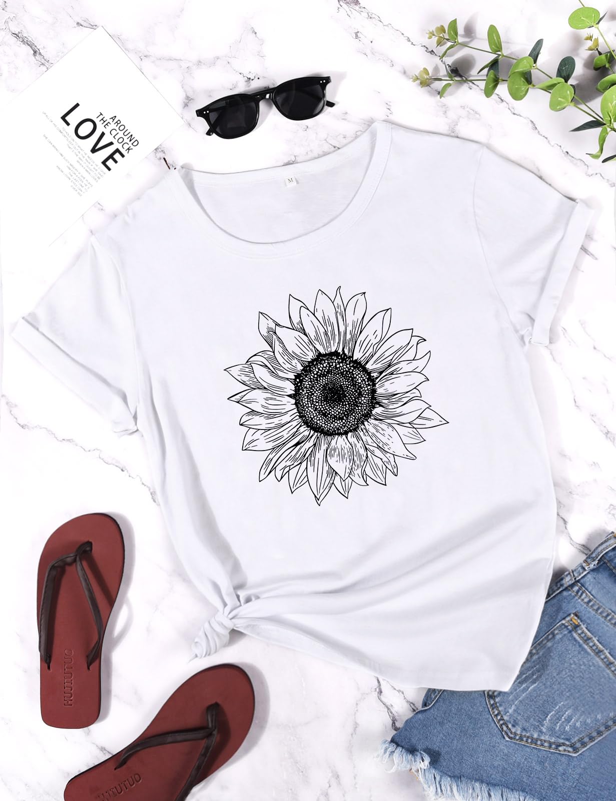 heekpek T Shirt Donna Manica Corta Bianca Cotone Maglietta Manica Corta Donna Casual Girocollo Stampa Estiva Base Tee Bluse