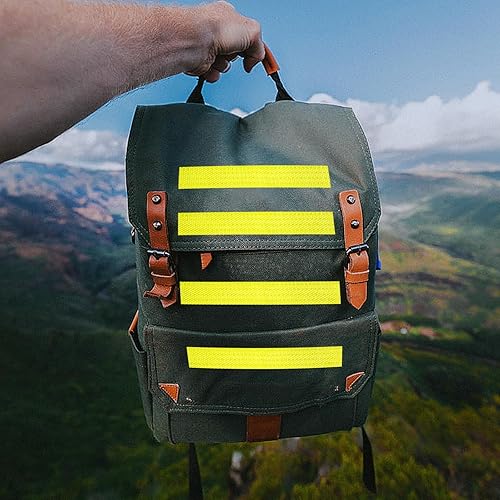 Miniatura 4 de Cinta reflectante fluorescente de 1 pulgada x 66 pies, tiras de advertencia de seguridad de alta visibilidad impermeables al aire libre