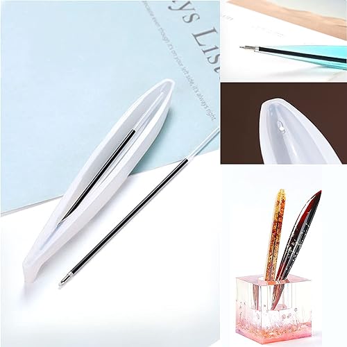 Miniatura 7 de Juego de moldes de resina, 3 moldes de bolígrafo de estilo y 4 moldes de silicona para manualidades