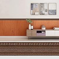 Vista 4 de Yutianli Moldura de Corona Despegar y Pegar Borde de Papel Tapiz Base de Pared Flexible Moldura Trim Autoadhesiva Zócalo de Vinilo Marrón Moldura