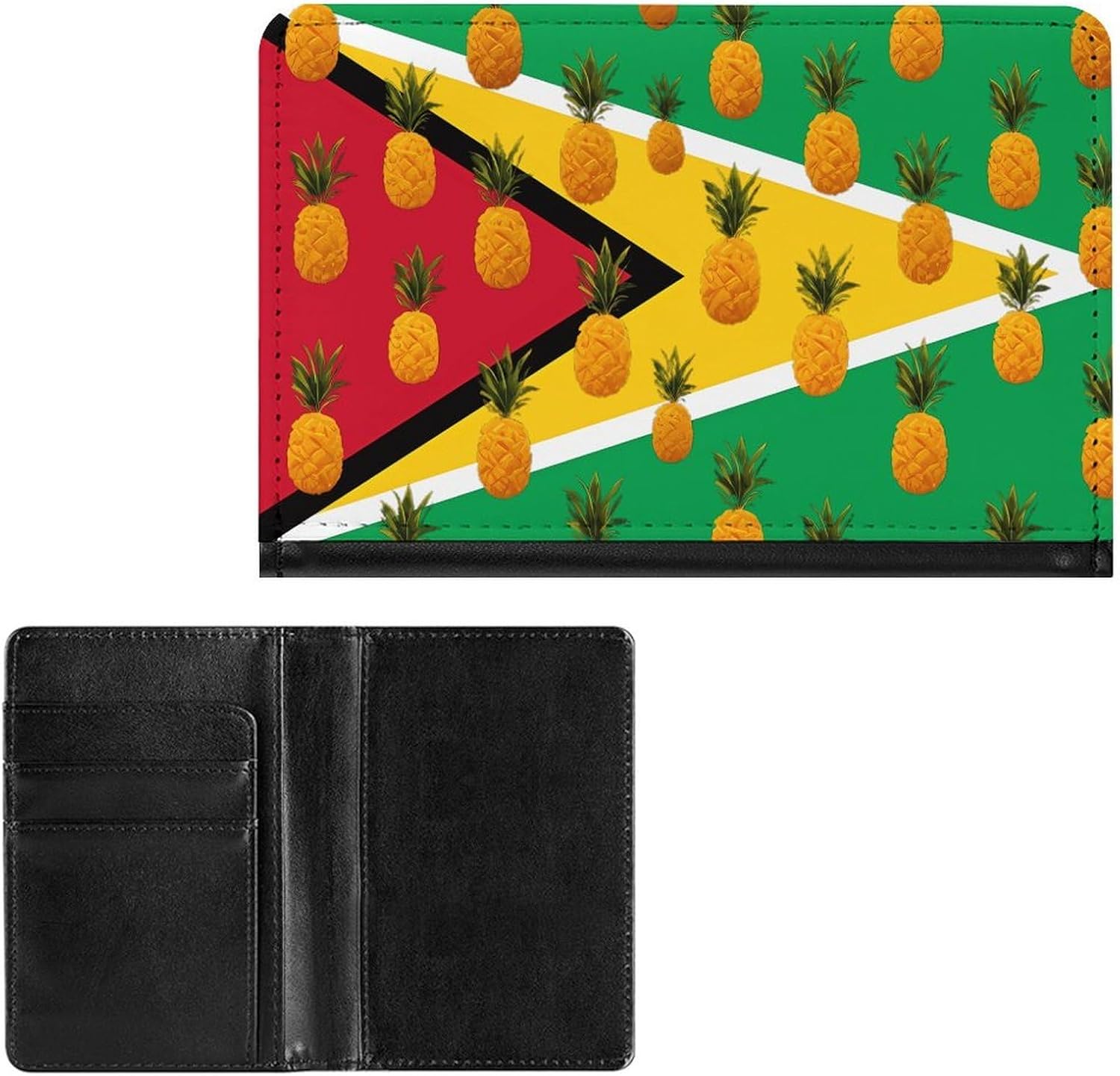Guyana Pineapple Flag Travel Passport Holder Passports Protective Cover for Women Men with Card Slots