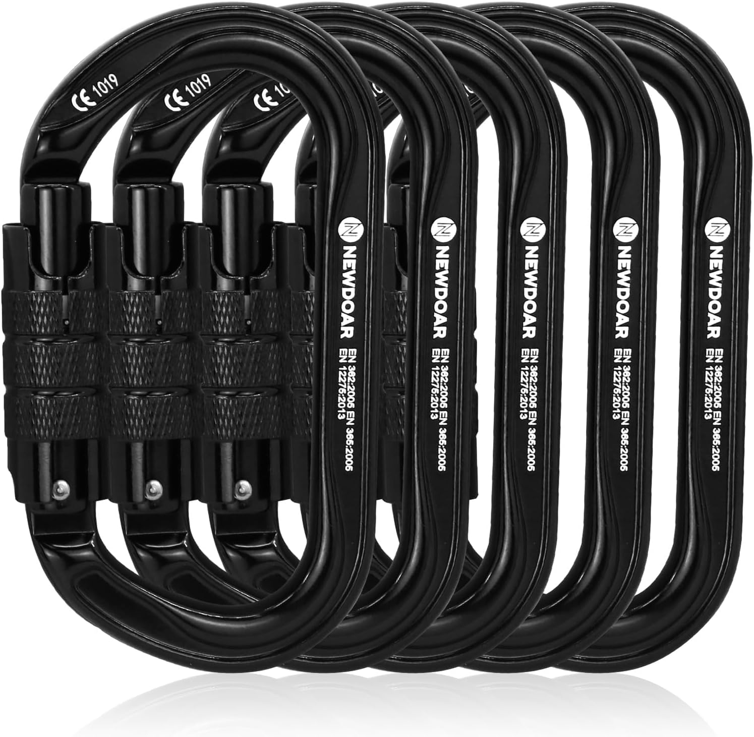 NewDoar 25KN CE&UIAA Certified Climbing Carabiner Professional, O-Shape Heavy Duty Caribeaner for Rappelling