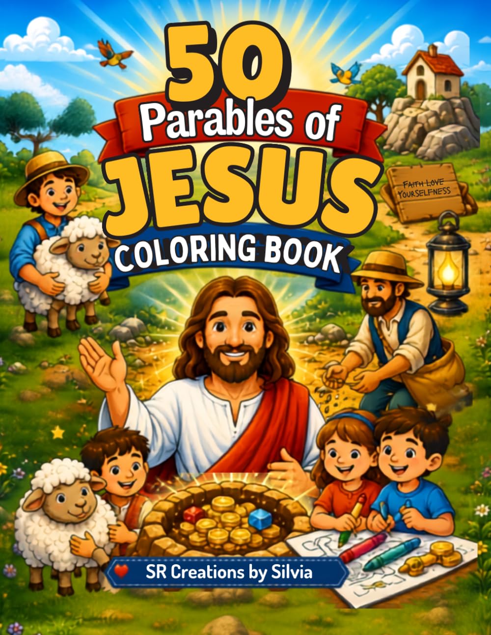 50 parables of Jesus Coloring Book: Relaxing and Faith-Filled Coloring Pages Inspired by the Parables of Jesus