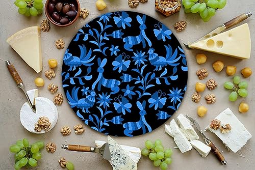 Miniatura 3 de HASTA LA RAIZ  Mexican Handmade Cheese Board covered with resin. Ideal for Charcuterie Platter & Serving Tray. Line Tenangos (Black Otomi)