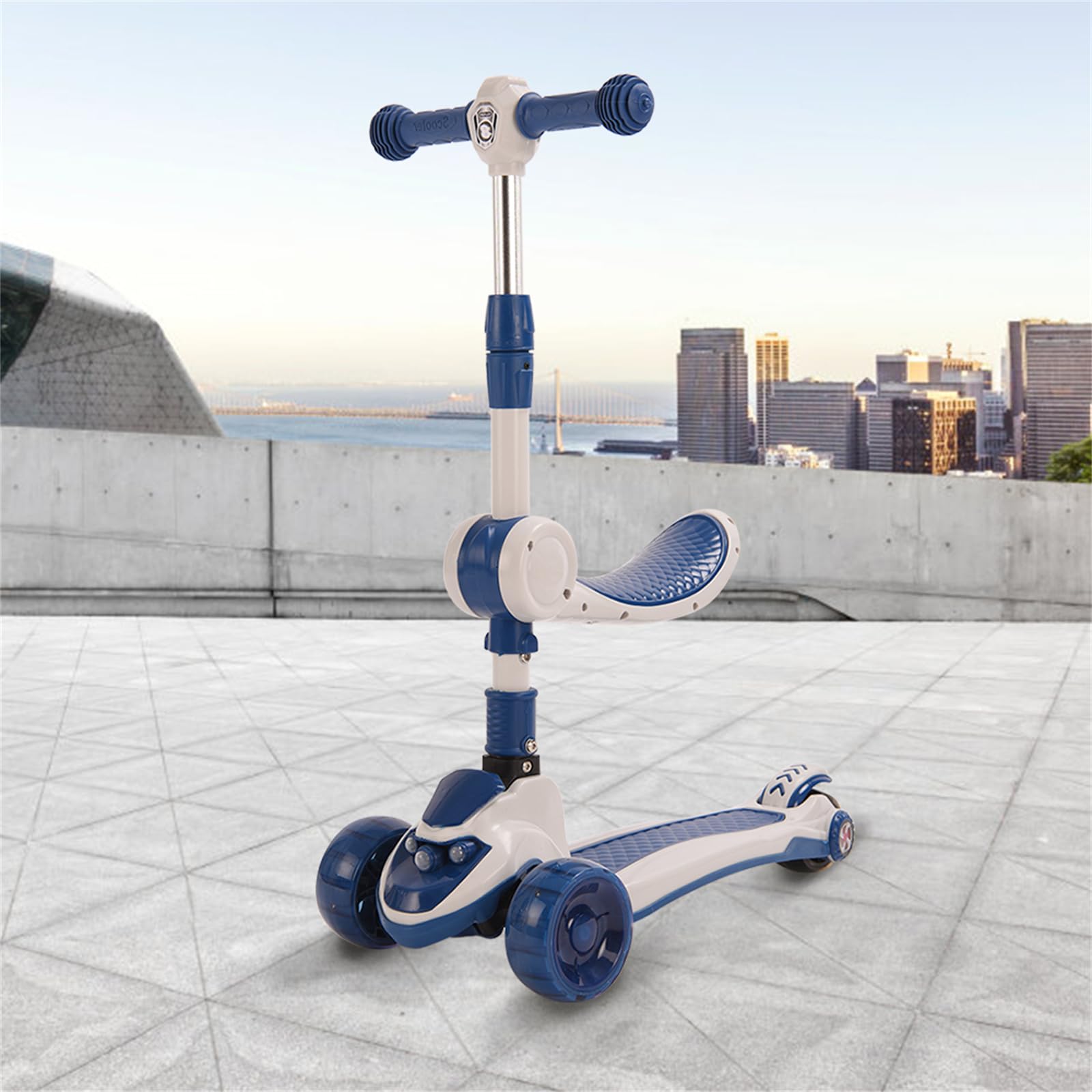Homewell - Patinete infantil ajustable, patinete de tres ruedas con ruedas luminosas