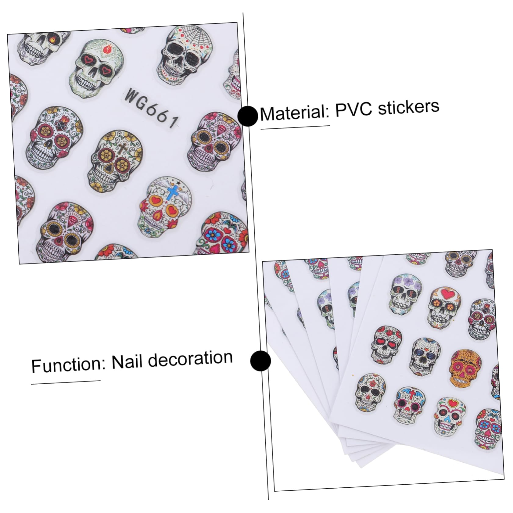 Ipetboom 80fogli Adesivi Per Unghie Halloween Stickers Decorativi Per Nail Facili Applicare Per Manicure Professionali