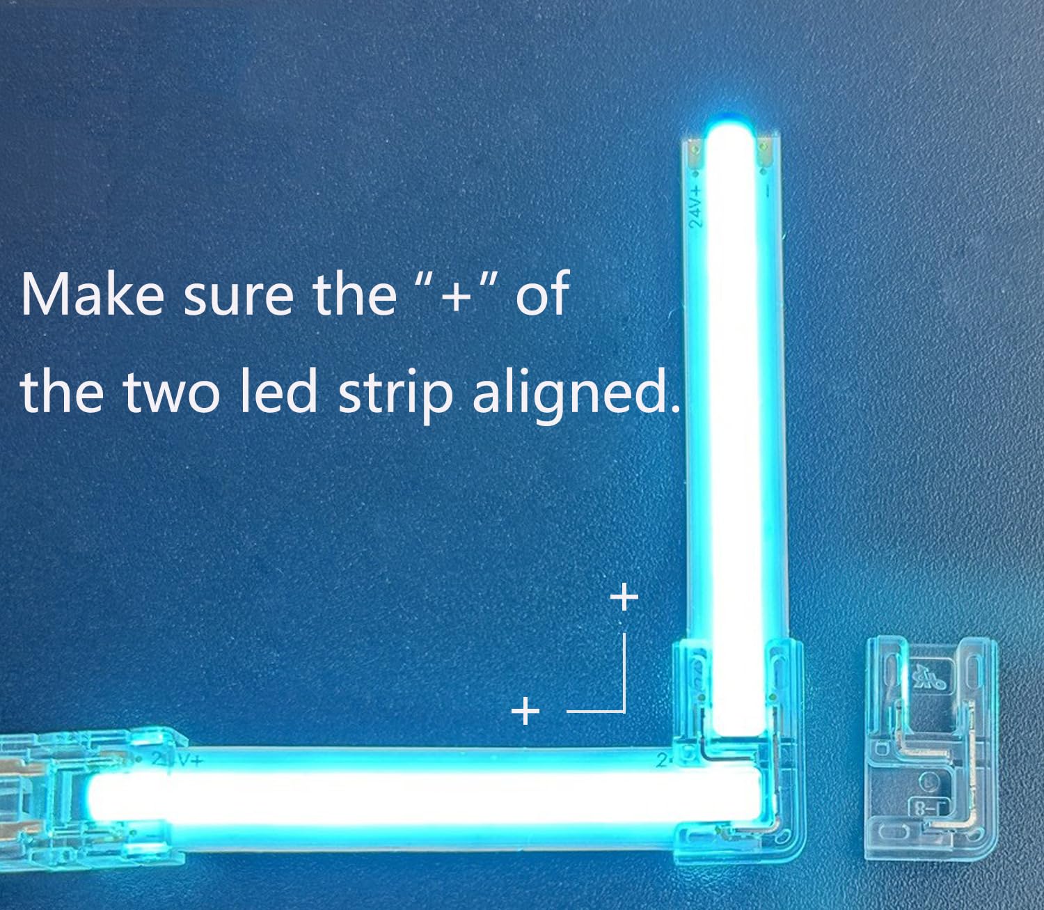 20 connettori a forma di L a 2 pin da 10 mm per strisce luminose LED COB, senza saldature, trasparenti, per strisce di luci SMD COB 5050 ad alta densità (10 mm)