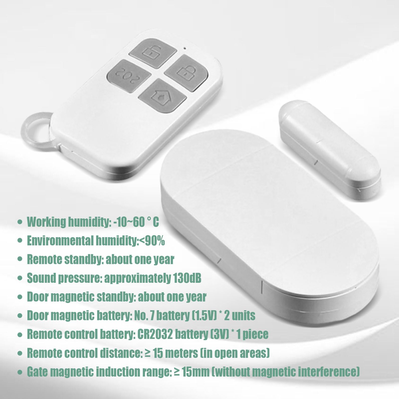 Sensore di allarme per porta, allarme senza fili per finestra, sensori di allarme per porte aperte, allarme antifurto all'ingresso, 130 dB, sensori di sicurezza domestica magnetici wireless per