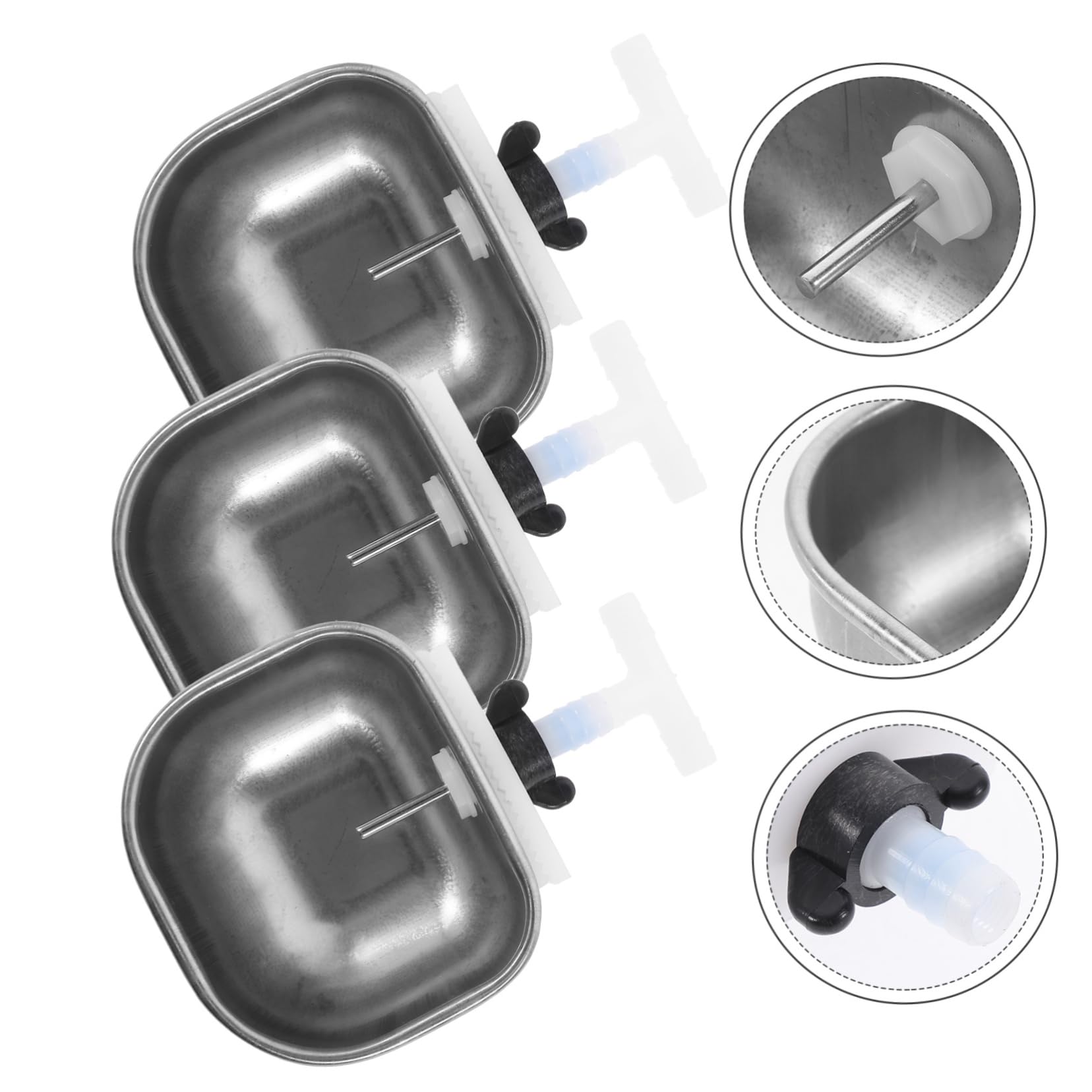 FRCOLOR 6pezzi Ciotola Per Bere Per Conigli Erogatore Automatico Con Design Sospeso e Facile Accesso Ciotola Inossidabile Per Allevamento Di Conigli