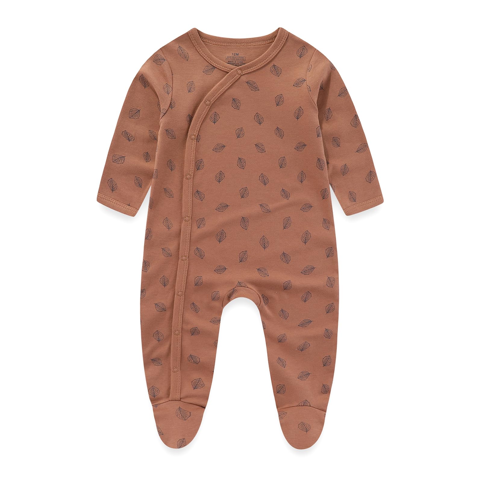 Pijama para bebé recién nacido, de manga larga, con botón a presión, pijamas con pie, niños y niñas, de algodón, paquete de 3