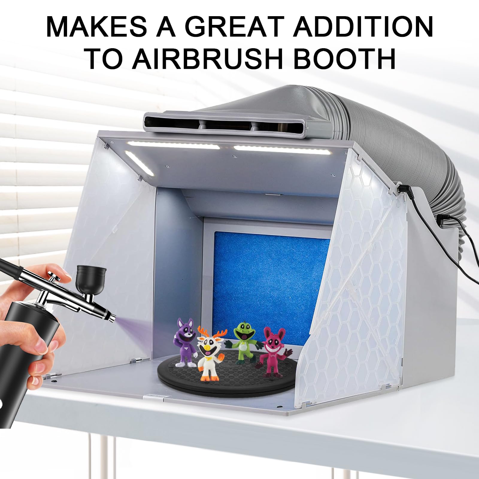 360 Degree Rotating Turntable for Paint Spraying & Craft Projects, 10-inch Diameter Airbrush Stand for Use with Airbrush Paint Spray Booth, Sculpting, Cake Decorating & More, Airbrush Accessories - Image 4