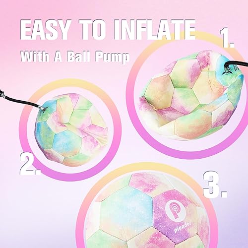 Miniatura 5 de PP PICADOR Pelota de fútbol para niños, bonita pelota de dibujos animados con inflador, juguetes de regalo para niñas y niños, para interiores y