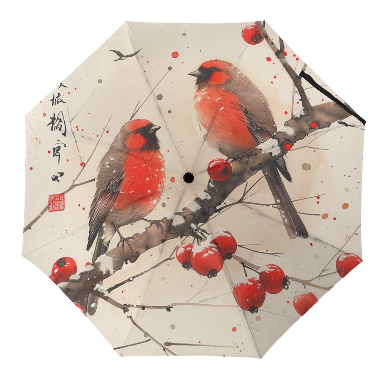 BNSSJAVSAutomatic Umbrella, Lightweight Small Portable Travel Umbrella, Durable Backpack Pocket Folding Umbrella, Windproof Waterproof UV-protective Umbrella - bird