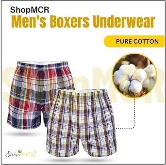 3 Pack Men's Woven Boxer Briefs Shorts Cotton Rich Comfort Fit Loose Underwear Trunks