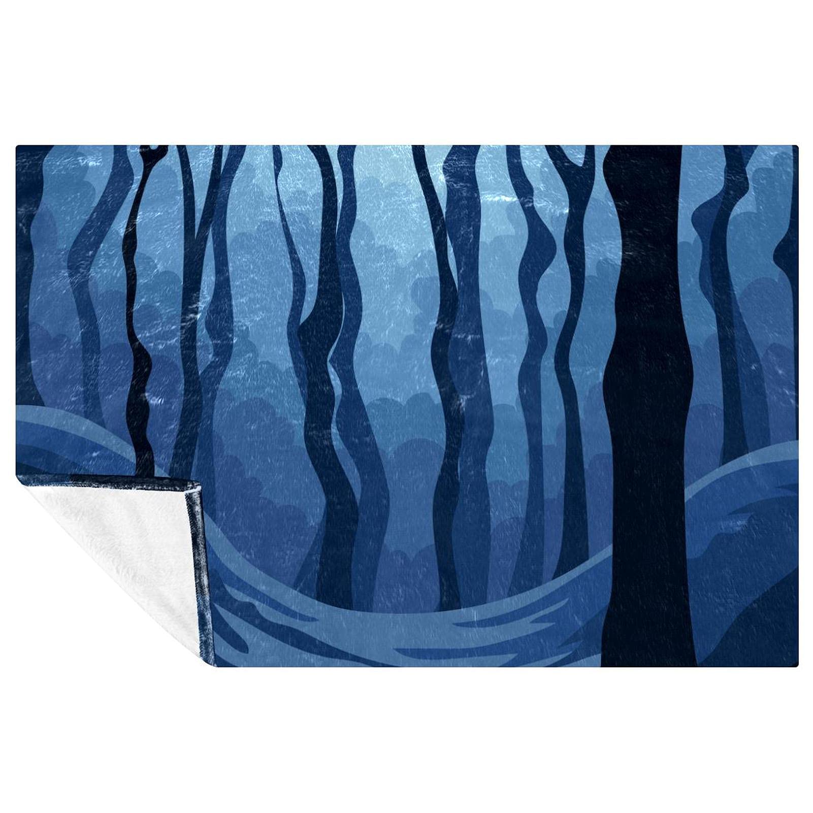 Plaid pique-nique et camping couverture douce forêt pour canapé