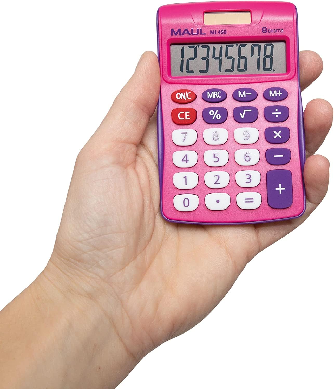 MAUL MJ 450 Office Desktop Calculator 8 Digits Pink