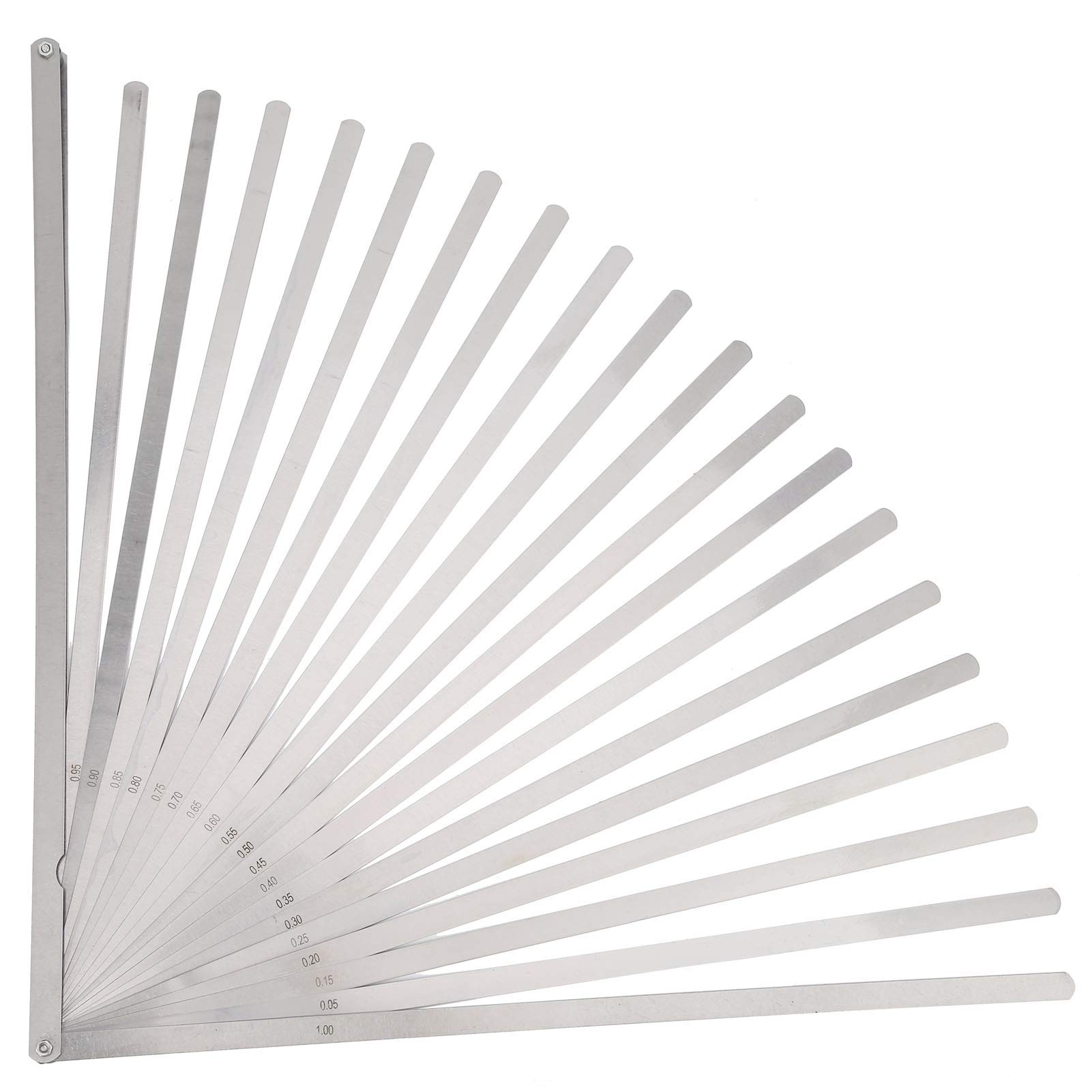 Yuecoom Metric Feeler Gauge, Portable 20 Blades Feeler Metric Thickness Gauge Stainless Steel 500mm Length Measure Tool