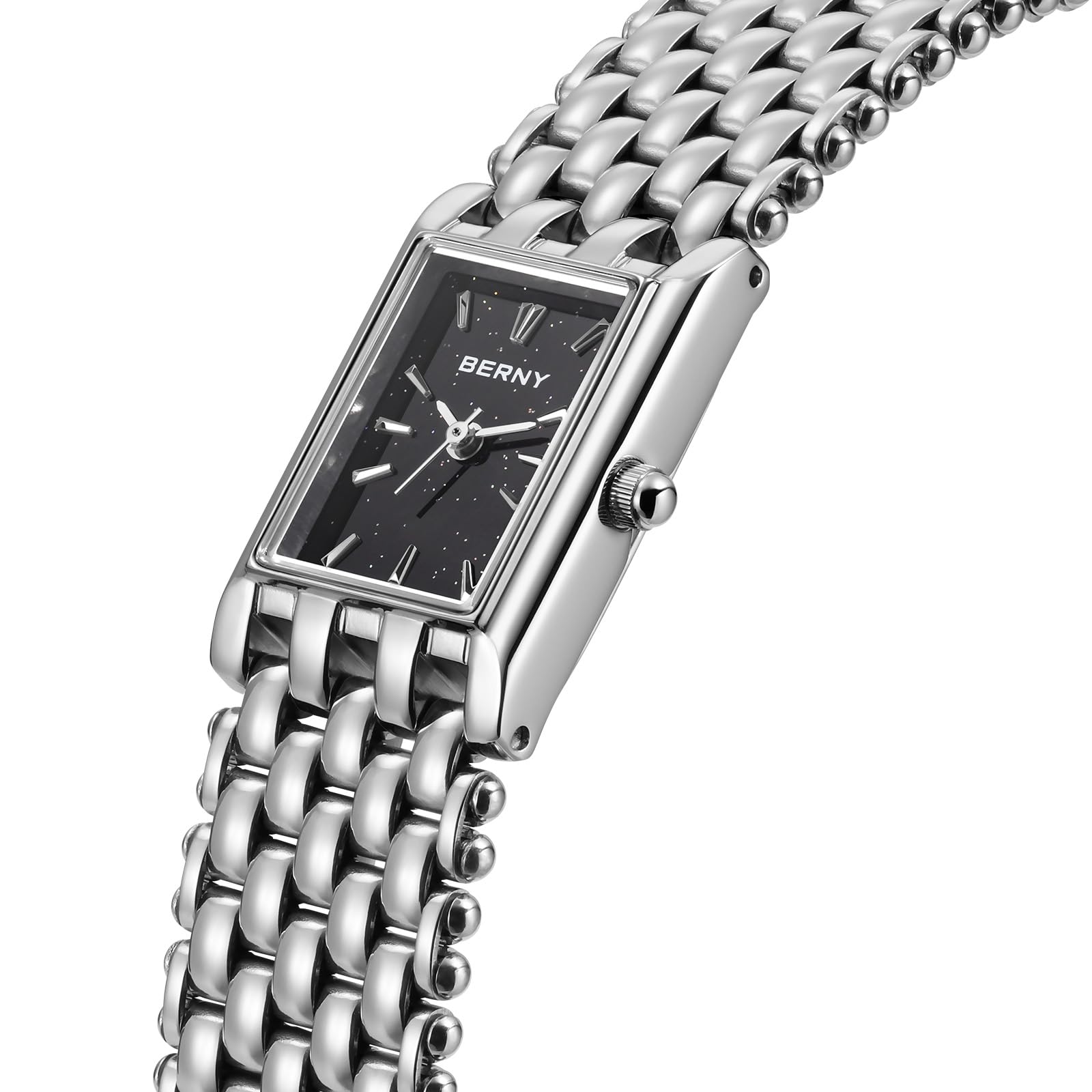 BERNY Relojes De Mujer Relojes De Cuarzo Reloj Plateado para Damas Pulsera De Moda Casual